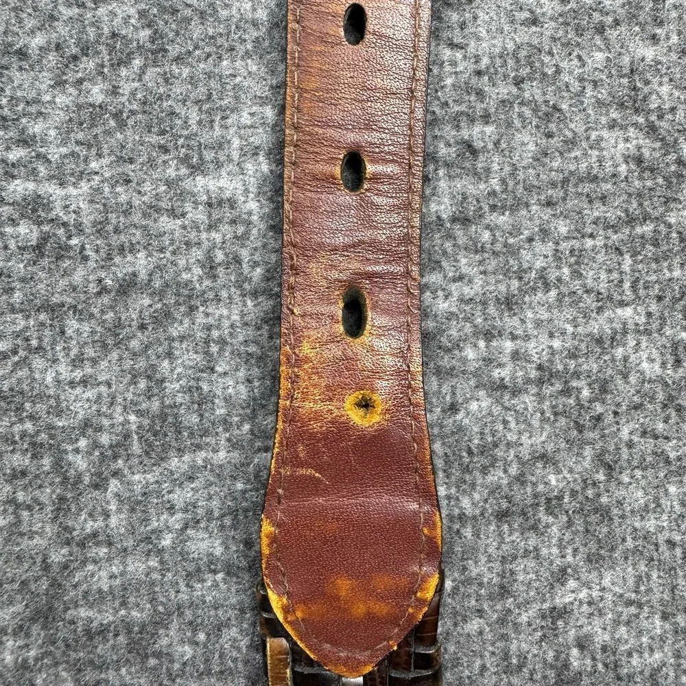 Brighton Brown & Black Leather Braided‎ Belt Size 36 Model P4100 *READ*